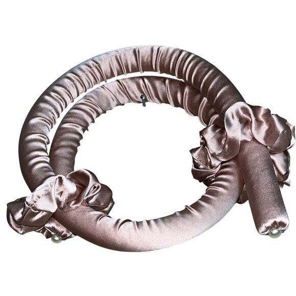 New Pink Heatless Silk Foam 42" Curl Roller 2 Scrunchies Womens Hair Tools - Picture 1 of 3